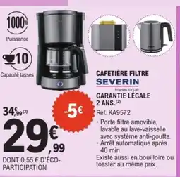 E.Leclerc Drive SEVERIN Cafetiere filtre offre
