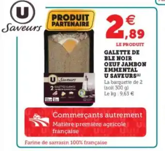 Super U Galette de ble noir offre