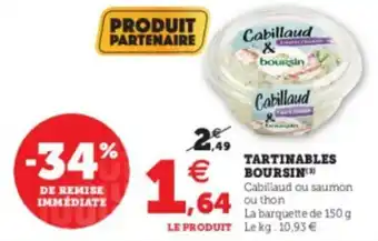 Super U Tartinables boursin offre