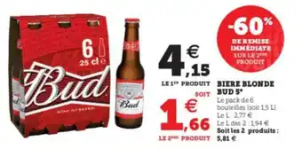 Super U Biere blonde bud 5 offre
