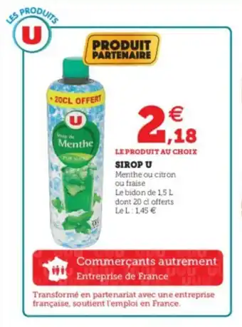 Super U Sirop u offre