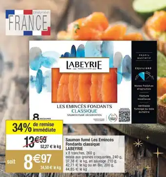 Migros Saumon fumé les emincés fondants classique LABEYRIE offre
