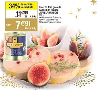 Migros Bloc de foie gras de canard de france JEAN LARNAUDIE offre