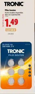 Lidl TRONIC Piles bouton offre