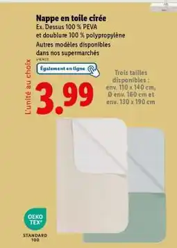Lidl Nappe en toile cirée offre