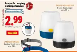 Lidl Lampe de camping ou lampe frontale offre