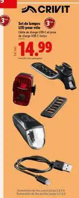 Lidl Set de lampes LED pour vélo offre