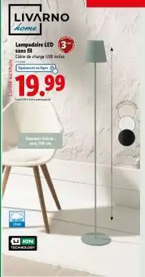 Lidl Lampadaire LED sans fil offre
