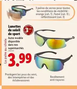 Lidl Lunettes de soleil de sport offre