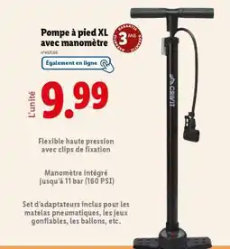 Lidl Pompe à pied XL avec manomètre offre