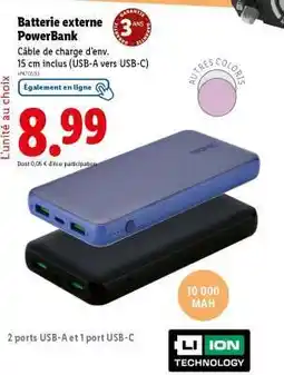 Lidl Batterie externe Powerbank offre
