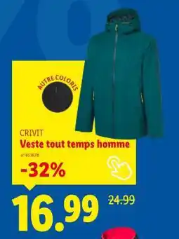 Lidl CRIVIT Veste tout temps homme offre