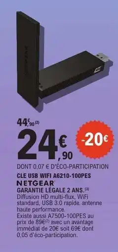 E.Leclerc CLE USB WIFI A6210-100PES NETGEAR offre