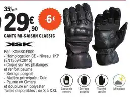 E.Leclerc GANTS MI-SAISON CLASSIC offre