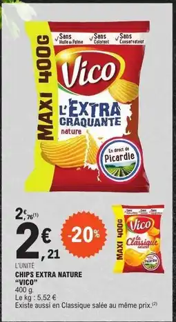 E.Leclerc CHIPS EXTRA NATURE “VICO” offre