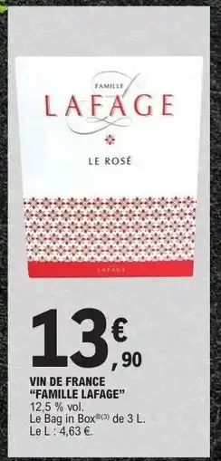 E.Leclerc VIN DE FRANCE “FAMILLE LAFAGE” offre