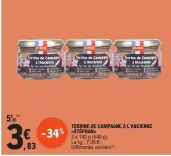 E.Leclerc TERRINE DE CAMPAGNE À L'ANCIENNE STÉPHAN offre