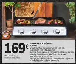 E.Leclerc PLANCHA GAZ 4 BRÛLEURS LIVOO offre