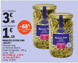 E.Leclerc HARICOTS EXTRA-FINS GILLET offre