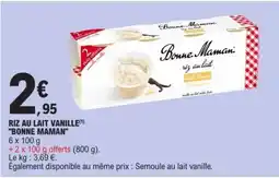 E.Leclerc RIZ AU LAIT VANILLE BONNE MAMAN offre