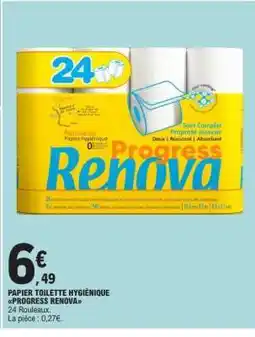E.Leclerc PAPIER TOILETTE HYGIÉNIQUE PROGRESS RENOVA offre