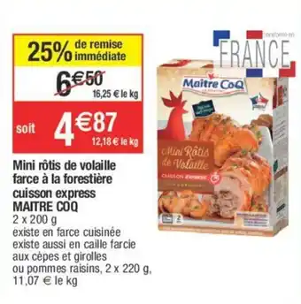 Mini rôtis de volaille farce à la forestière