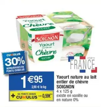 Migros Yaourt nature au lait entier de chèvre offre