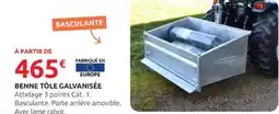 Rural Master Benne tôle galvanisée offre