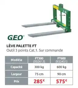 Rural Master GEO® Lève palette ft offre