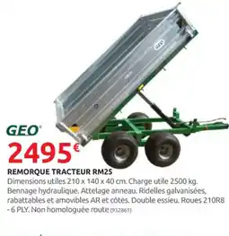 Rural Master GEO Remorque tracteur rm25 offre