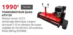 Rural Master TEMVER Tondobroyeur quad atv120 offre