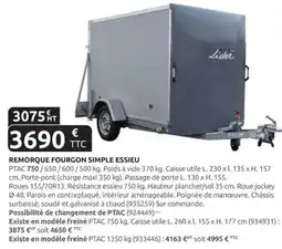 Rural Master Remorque fourgon simple essieu offre