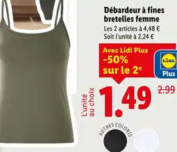 Lidl Débardeur à fines bretelles femme offre