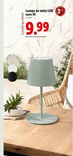 Lidl Livarno home Lampe de table LED sans fil offre