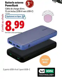 Lidl TRONIC Batterie externe PowerBank offre