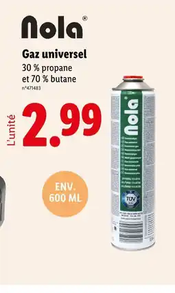 Lidl Nola Gaz universel offre