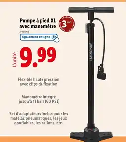 Lidl CRIVIT Pompe à pied XL avec manomètre offre