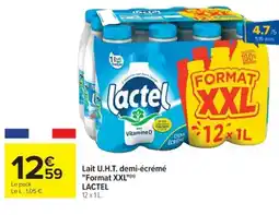 Cora x Carrefour LACTEL Lait u.h.t. demi-écrémé "format xxl" offre