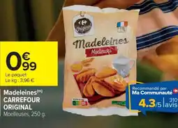 Cora x Carrefour CARREFOUR ORIGINAL Madeleines offre