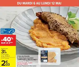 Cora x Carrefour 2 filets de limande offre