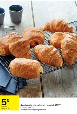 Cora x Carrefour 4 croissants et 4 pains au chocolat AOP offre