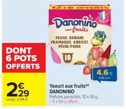 Cora x Carrefour DANONINO Yaourt aux fruits offre