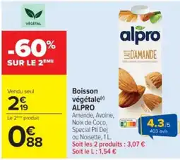 Cora x Carrefour ALPRO Boisson végétale offre