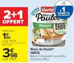 Cora x Carrefour HERTA Blanc de Poulet offre