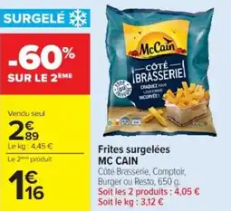 Cora x Carrefour MC CAIN Frites surgelées offre