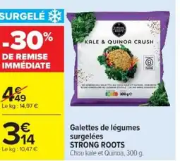 Cora x Carrefour STRONG ROOTS Galettes de légumes surgelées offre