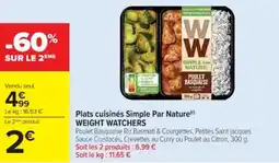 Cora x Carrefour WEIGHT WATCHERS Plats cuisinés Simple Par Nature(r) offre
