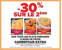 Cora x Carrefour Sur tous les plats préparés à base de pâtes carrefour extra offre