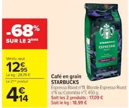 Cora x Carrefour STARBUCKS Café en grain offre