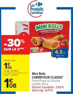 Cora x Carrefour Mini rolls carrefour classic offre